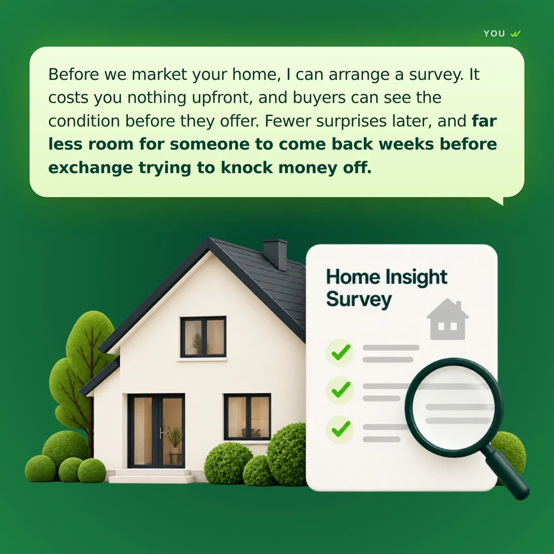 Gazeal Home Insight Survey and the agent's message to a vendor